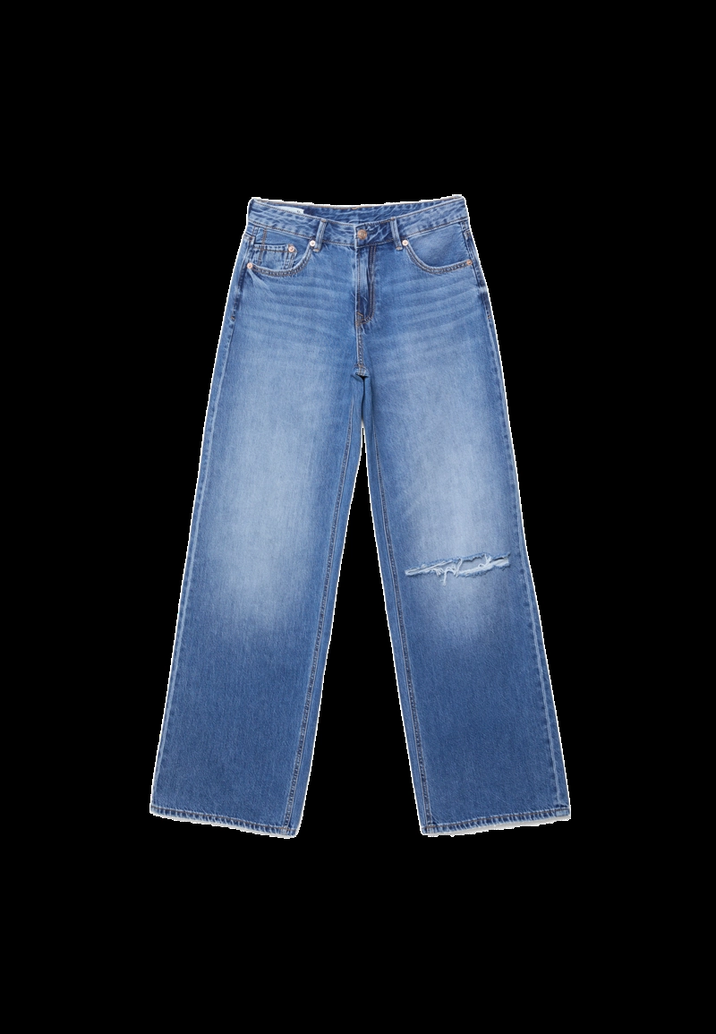 Джинсы D91 с низкой посадкой и широкими штанинами