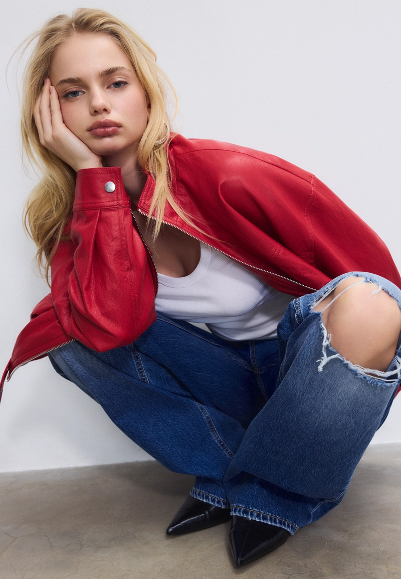 Джинсы D91 с низкой посадкой и широкими штанинами