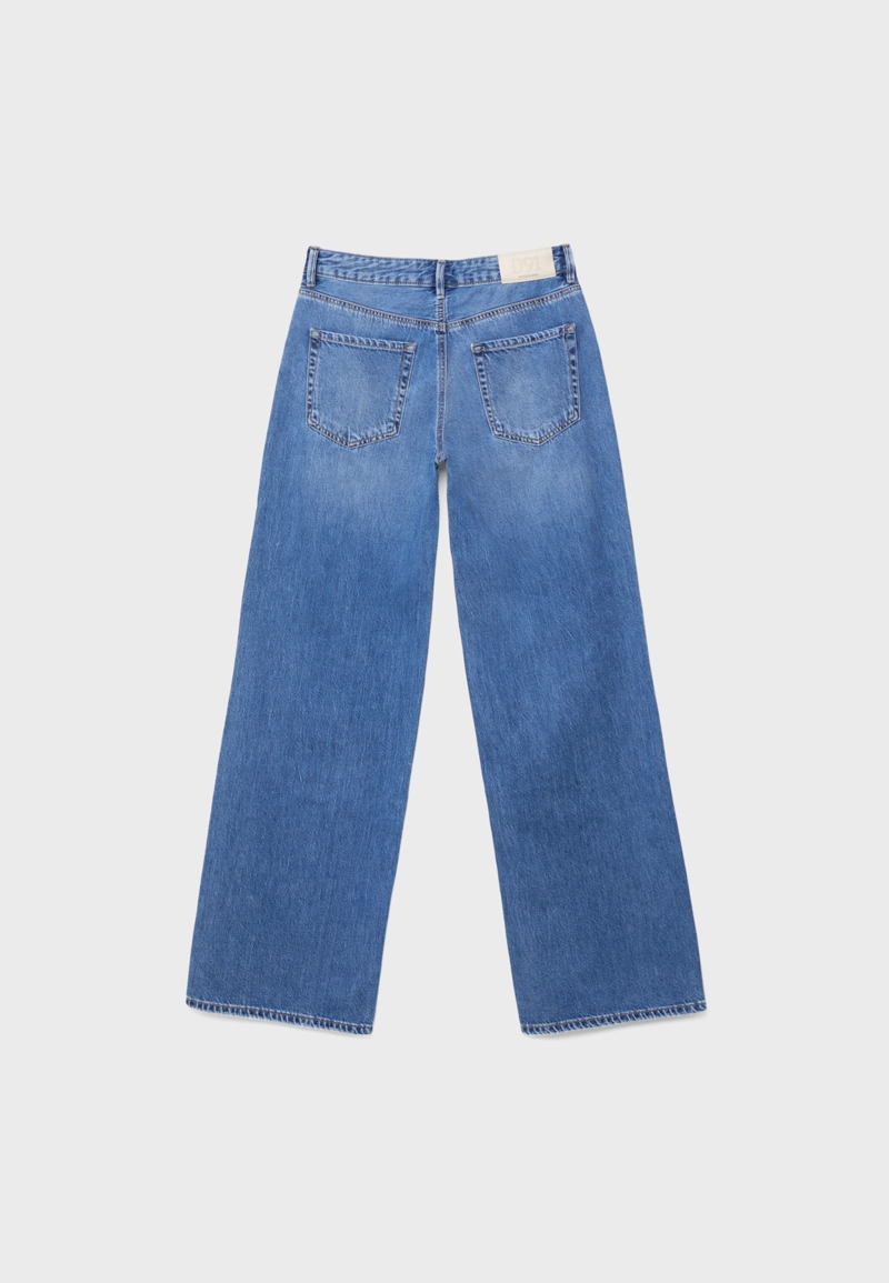 Джинсы D91 с низкой посадкой и широкими штанинами