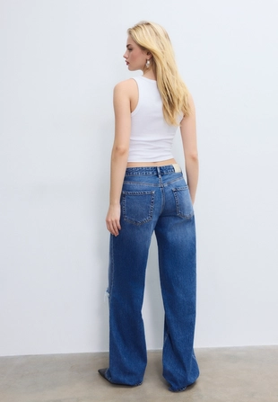 Джинсы D91 с низкой посадкой и широкими штанинами- Заказать в России