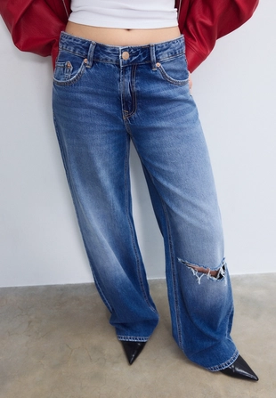 Джинсы D91 с низкой посадкой и широкими штанинами- Заказать в России