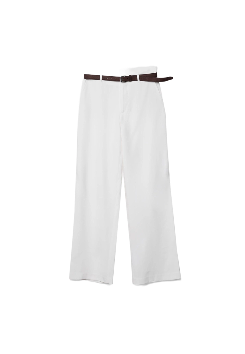 Прямые струящиеся брюки с поясом