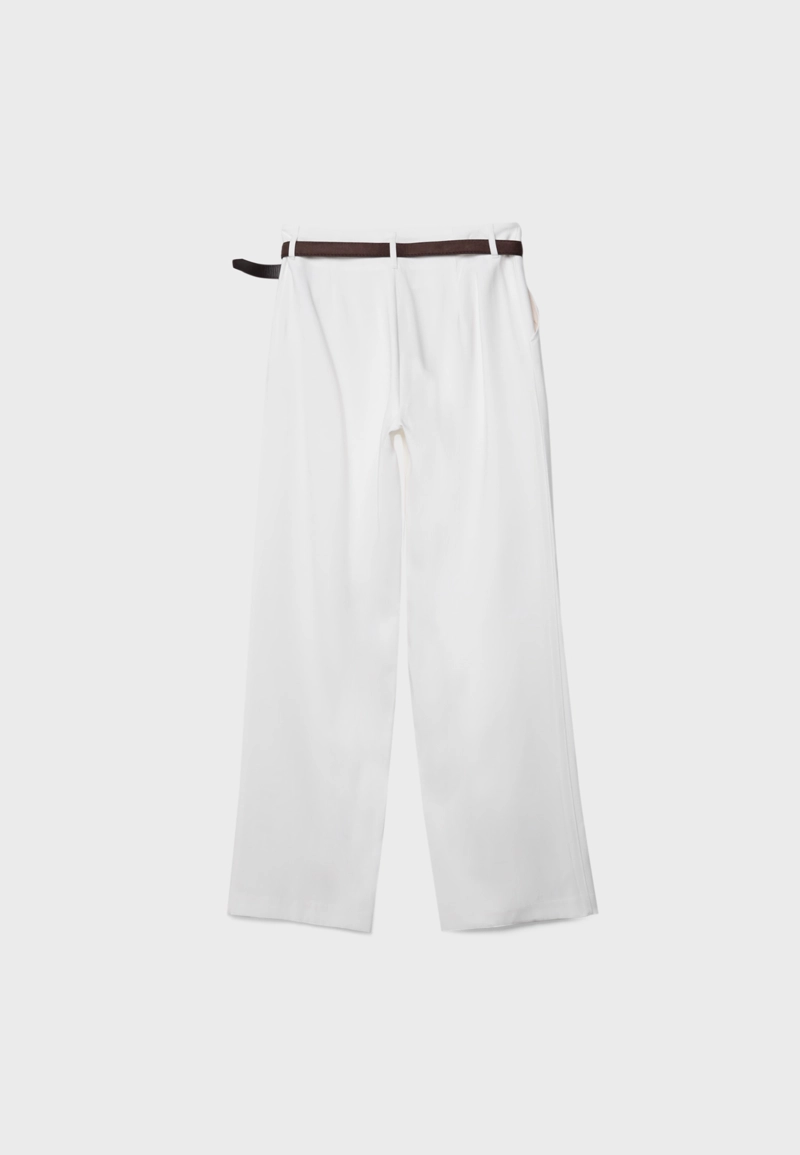 Прямые струящиеся брюки с поясом