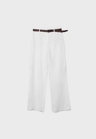 Прямые струящиеся брюки с поясом- Заказать в России