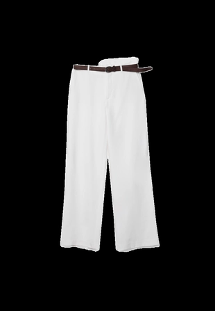 Прямые струящиеся брюки с поясом- Заказать в России