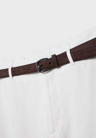 Прямые струящиеся брюки с поясом- Заказать в России