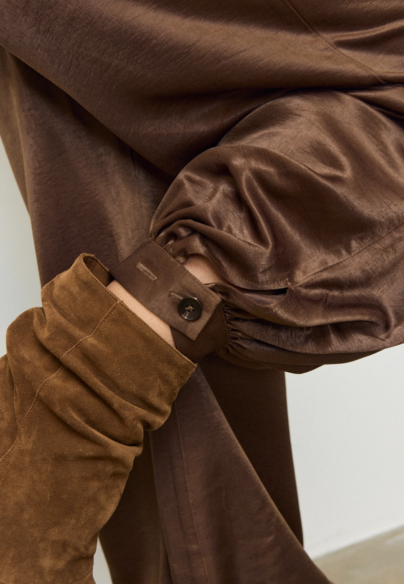 Атласные брюки-баллоны