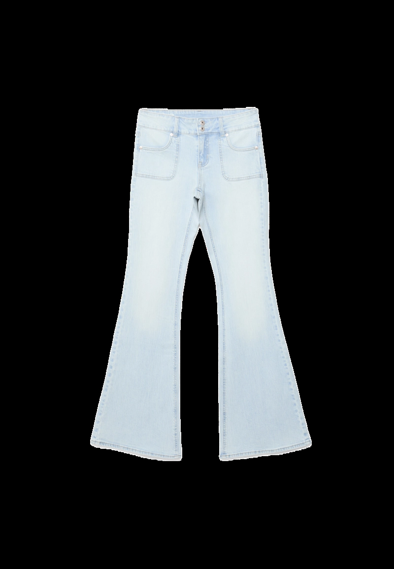 Джинсы с низкой посадкой и простроченными карманами