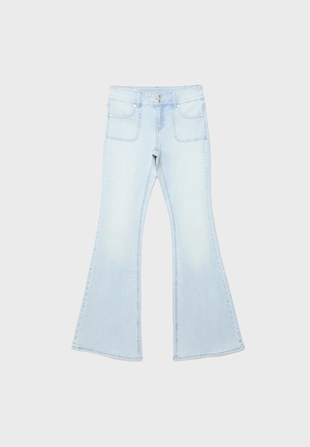 Джинсы с низкой посадкой и простроченными карманами- Заказать в России