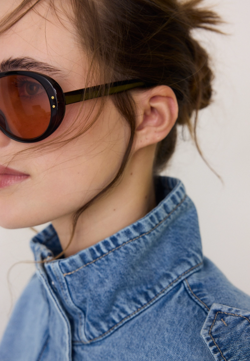 Круглые очки с декоративной отделкой