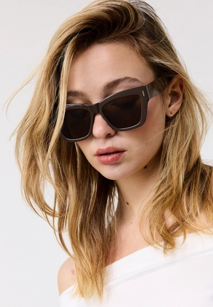 Квадратные очки «кошачий глаз» с деталями- Заказать в России