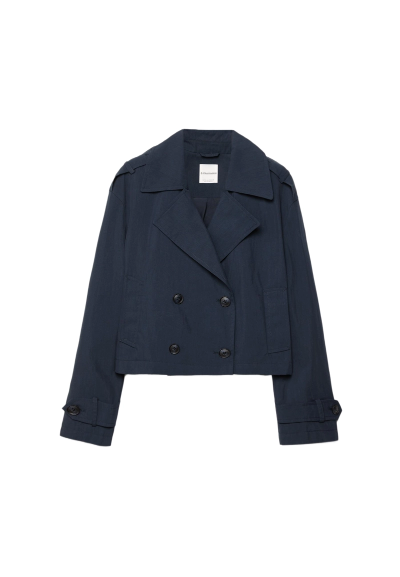 Укороченный двубортный тренч