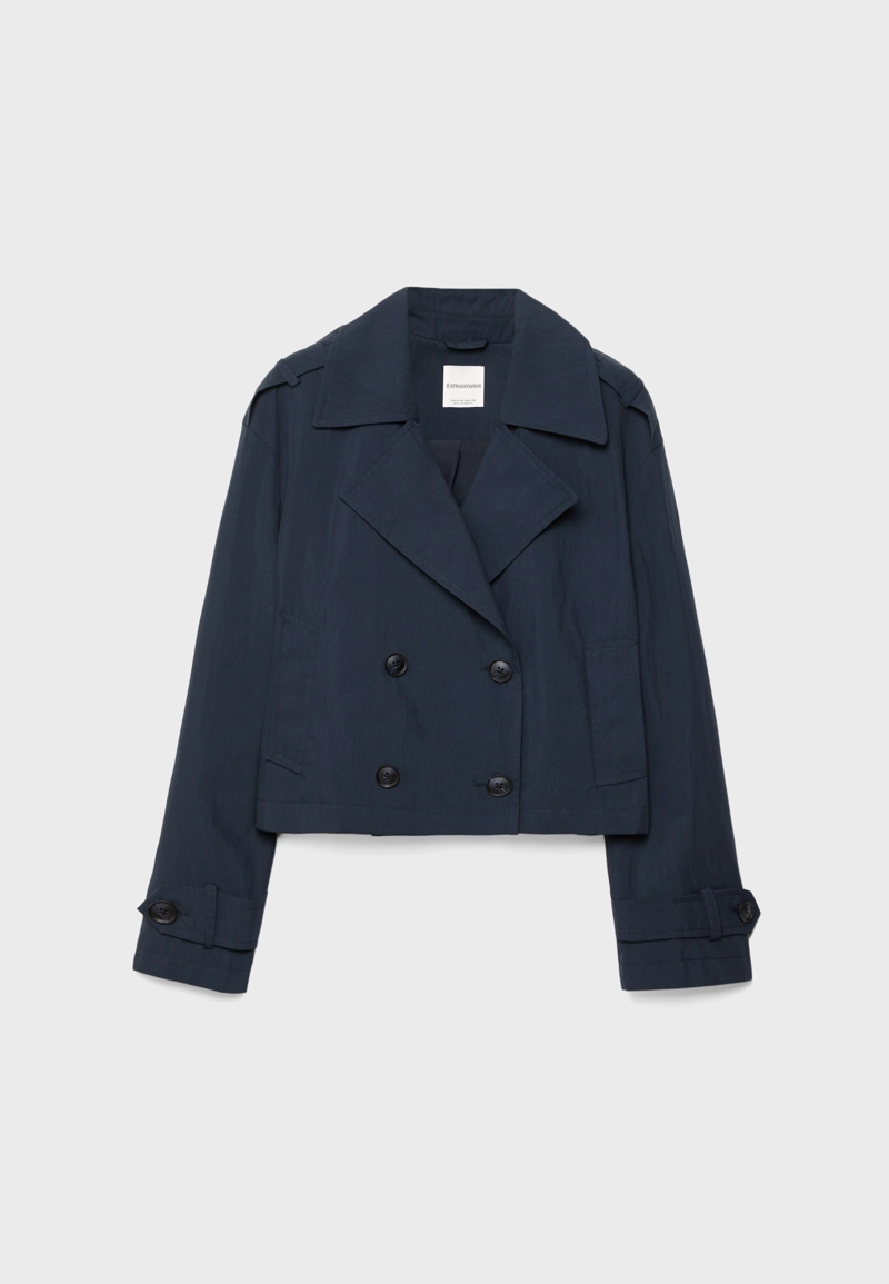 Укороченный двубортный тренч