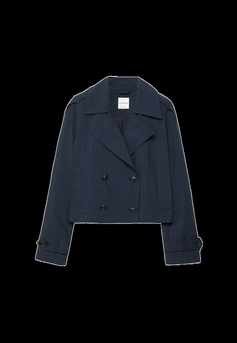 Укороченный двубортный тренч