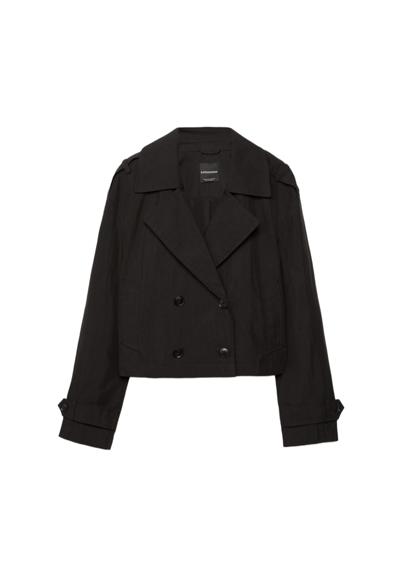 Укороченный двубортный тренч