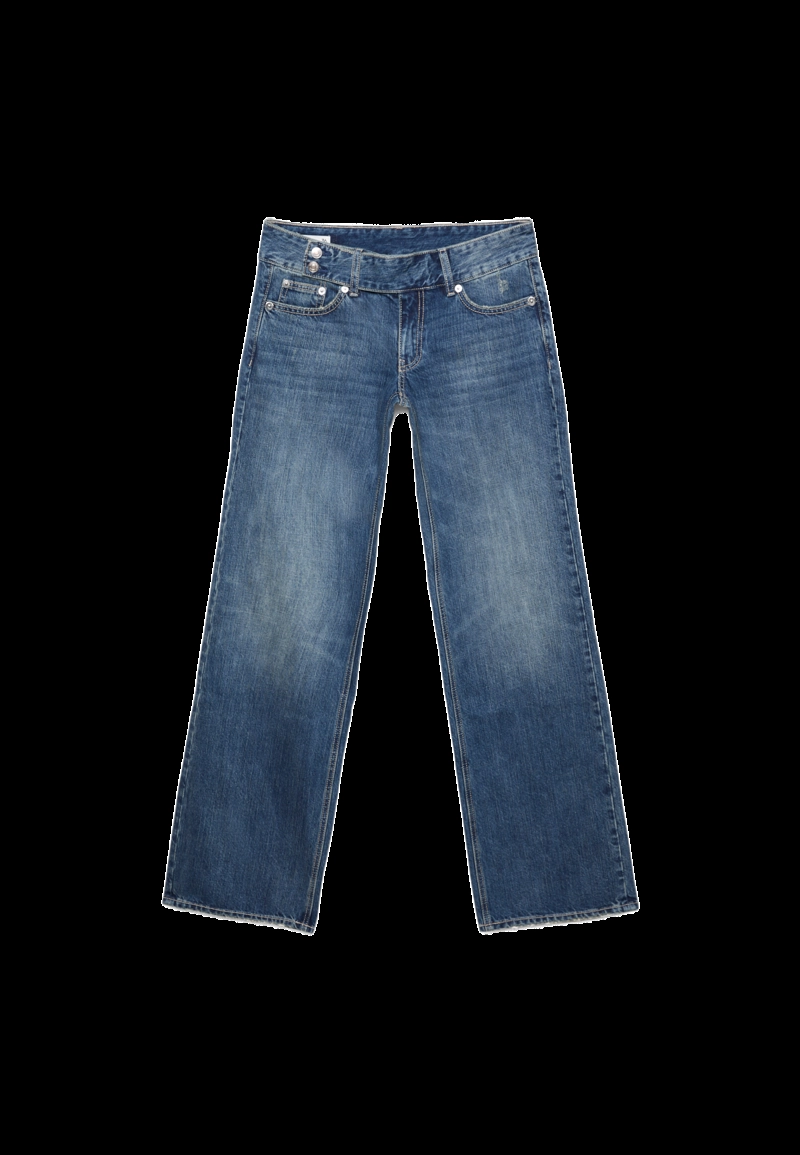 Джинсы с низкой посадкой, прямые, с петлями для молотка