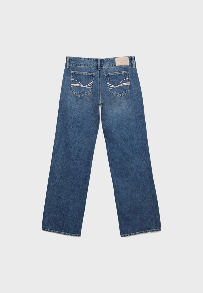 Джинсы с низкой посадкой, прямые, с петлями для молотка