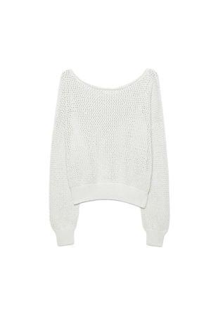 Вязаный джемпер в сетку с вырезом-лодочкой- Заказать в России