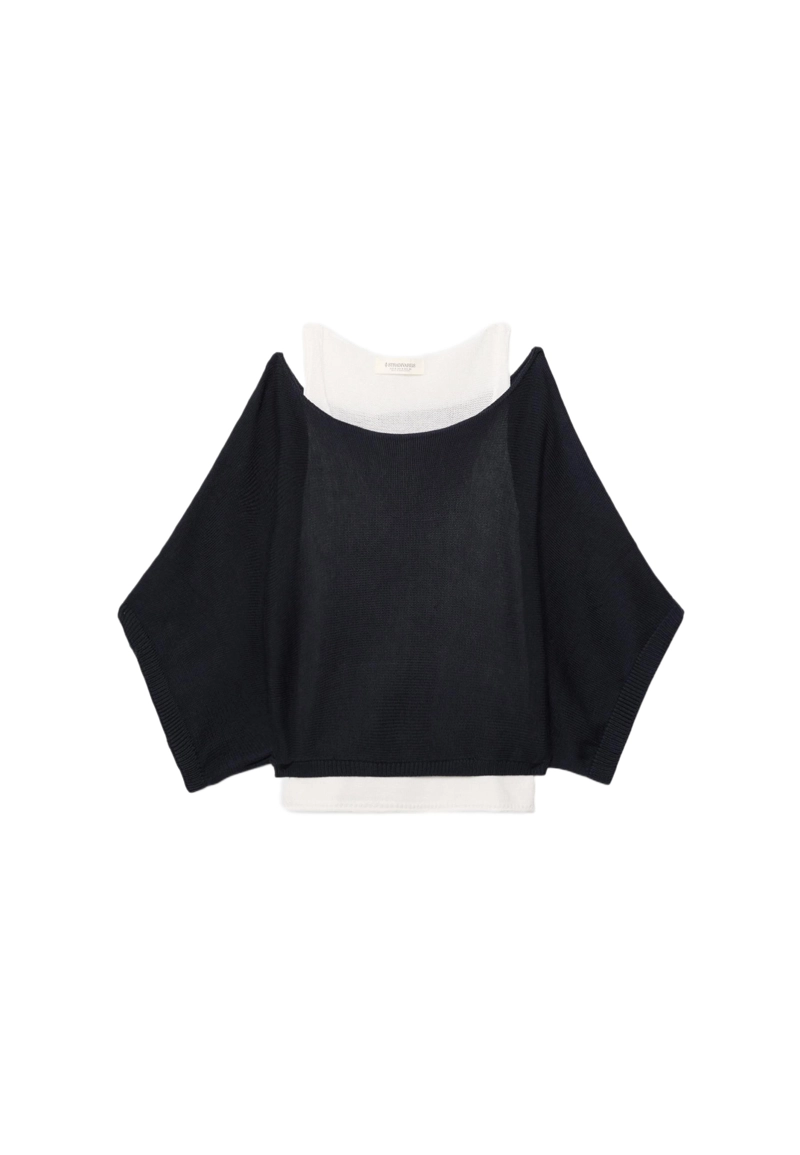 Свитер с вырезом-лодочкой и наложением