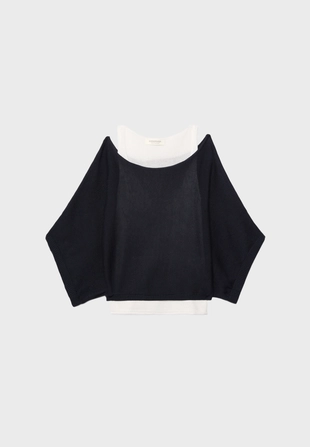 Свитер с вырезом-лодочкой и наложением- Заказать в России