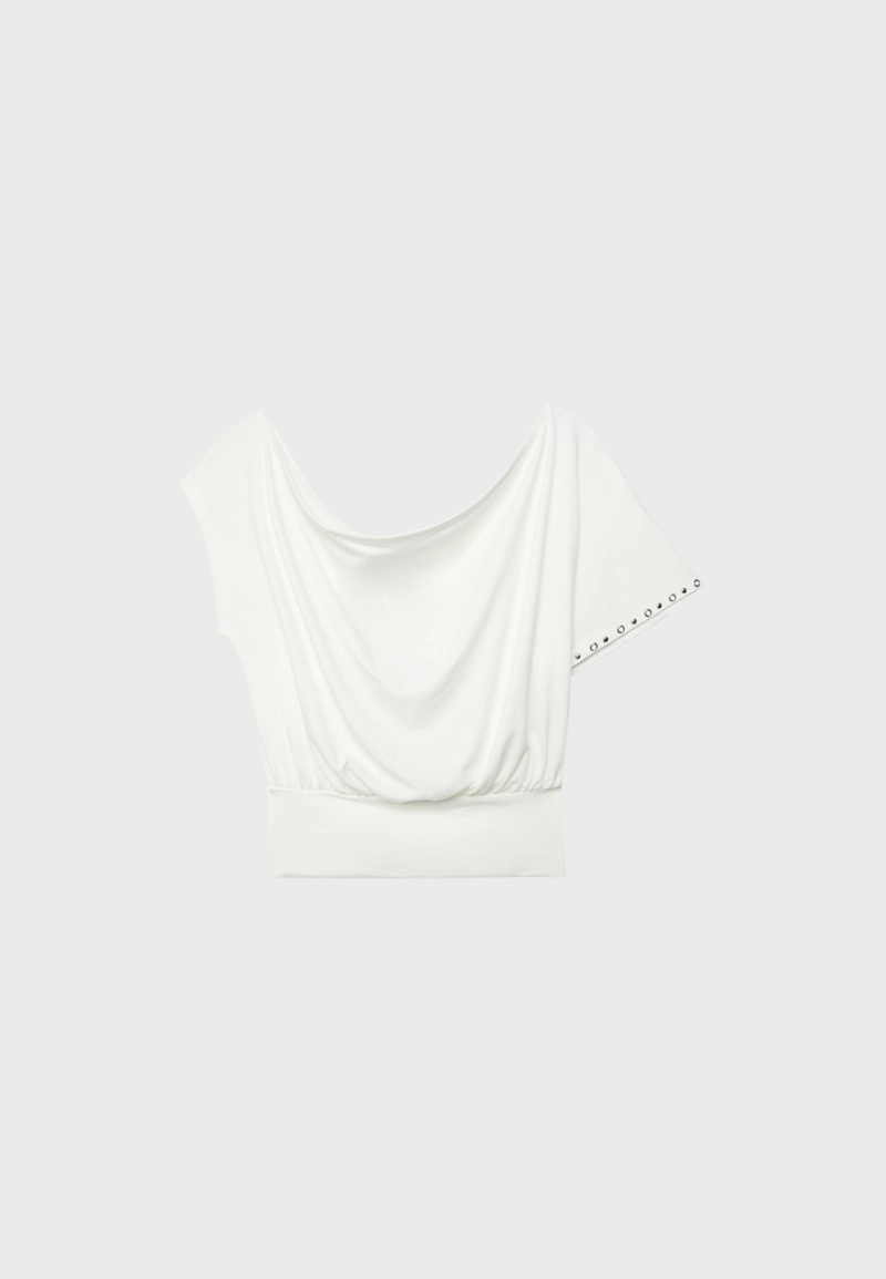 Асимметричная футболка с заклепками