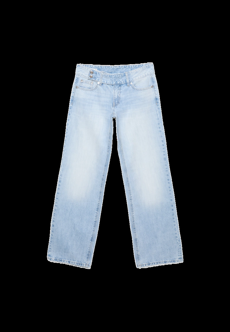 Джинсы с низкой посадкой, прямые, с петлями для молотка