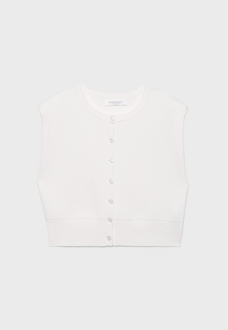 Вязаный жилет с подплечниками