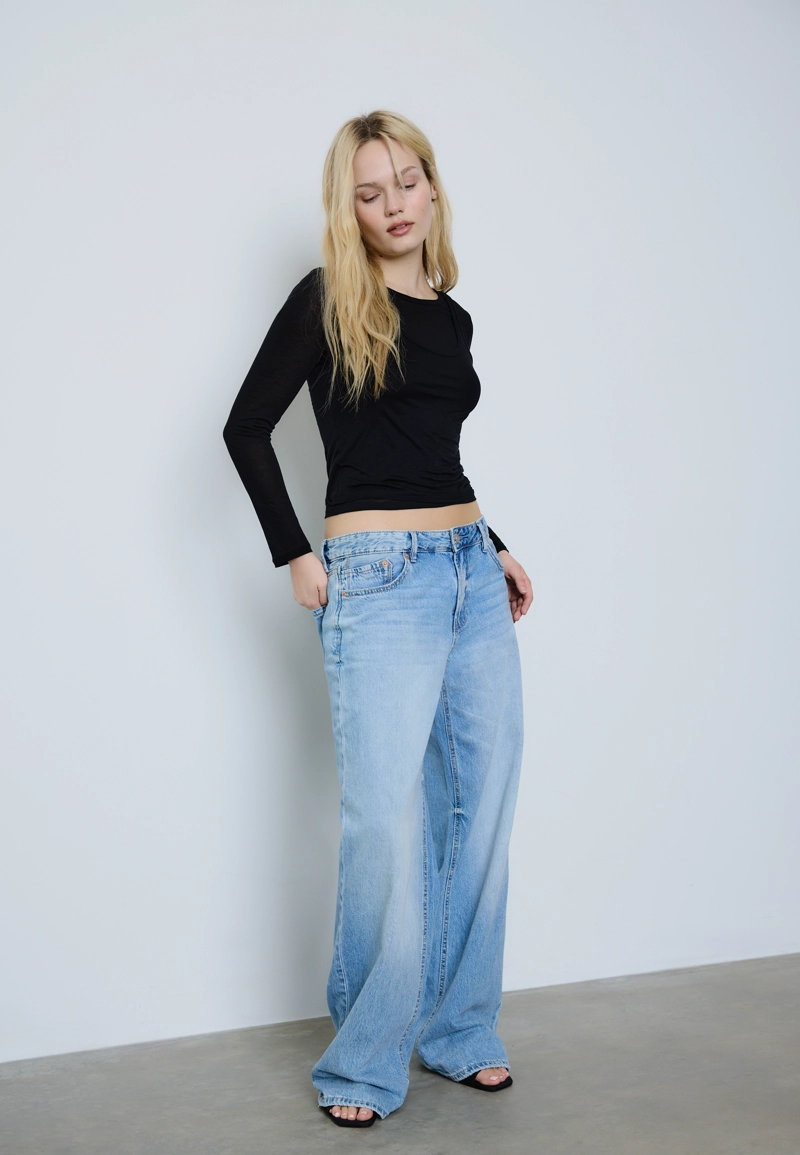 Футболка из экоцелла с эффектом двойного изделия