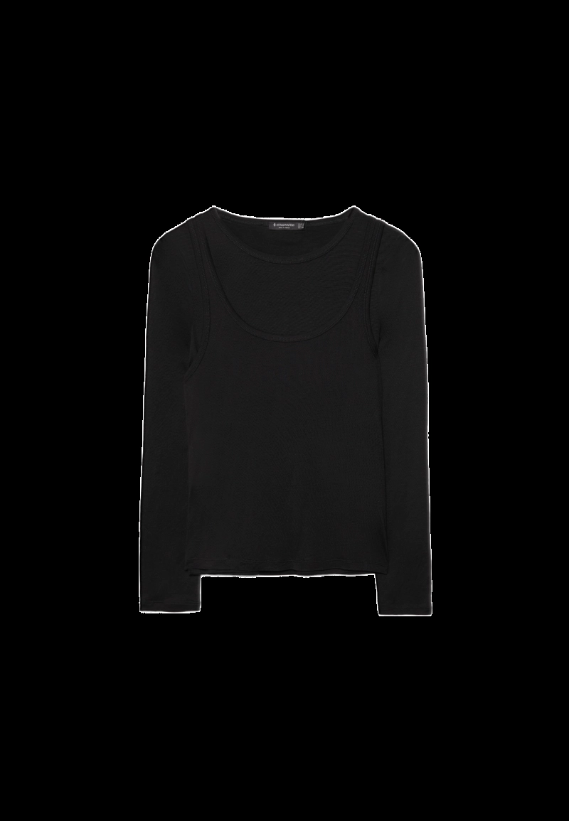 Футболка из экоцелла с эффектом двойного изделия