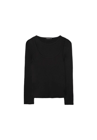 Футболка из экоцелла с эффектом двойного изделия- Заказать в России