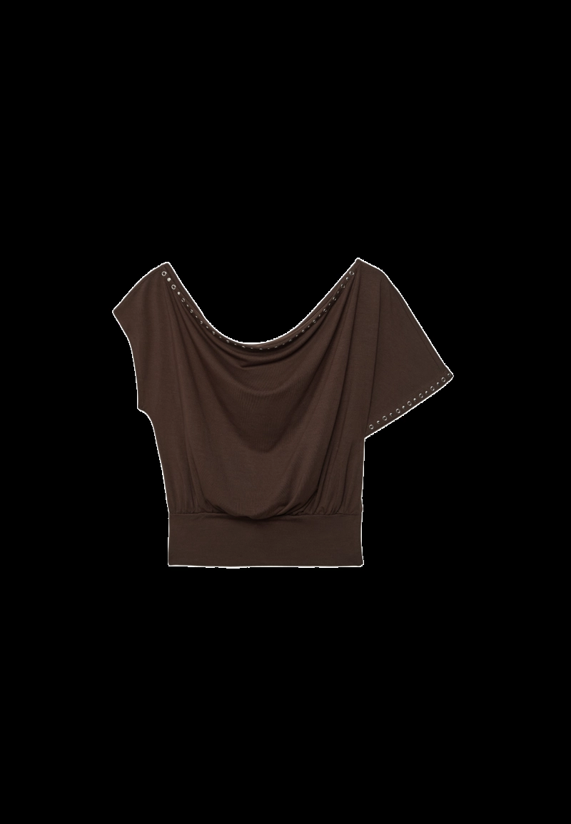 Асимметричная футболка с заклепками