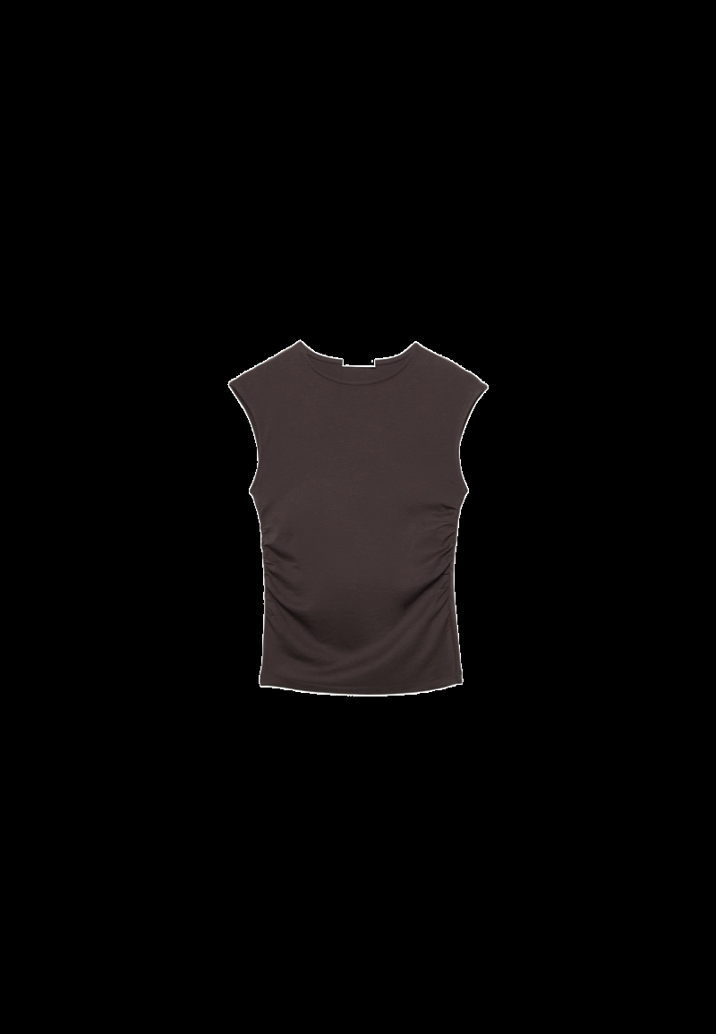 Базовая футболка облегающего кроя со сборками