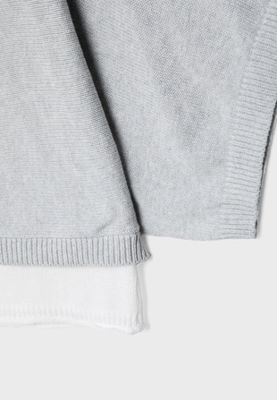 Свитер с вырезом-лодочкой и наложением- Заказать в России