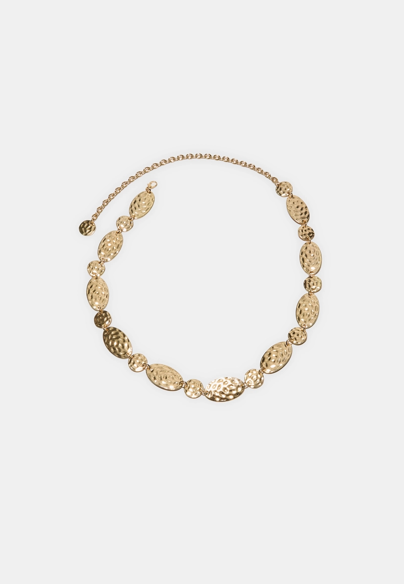 Металлический ремень с овальными монетами