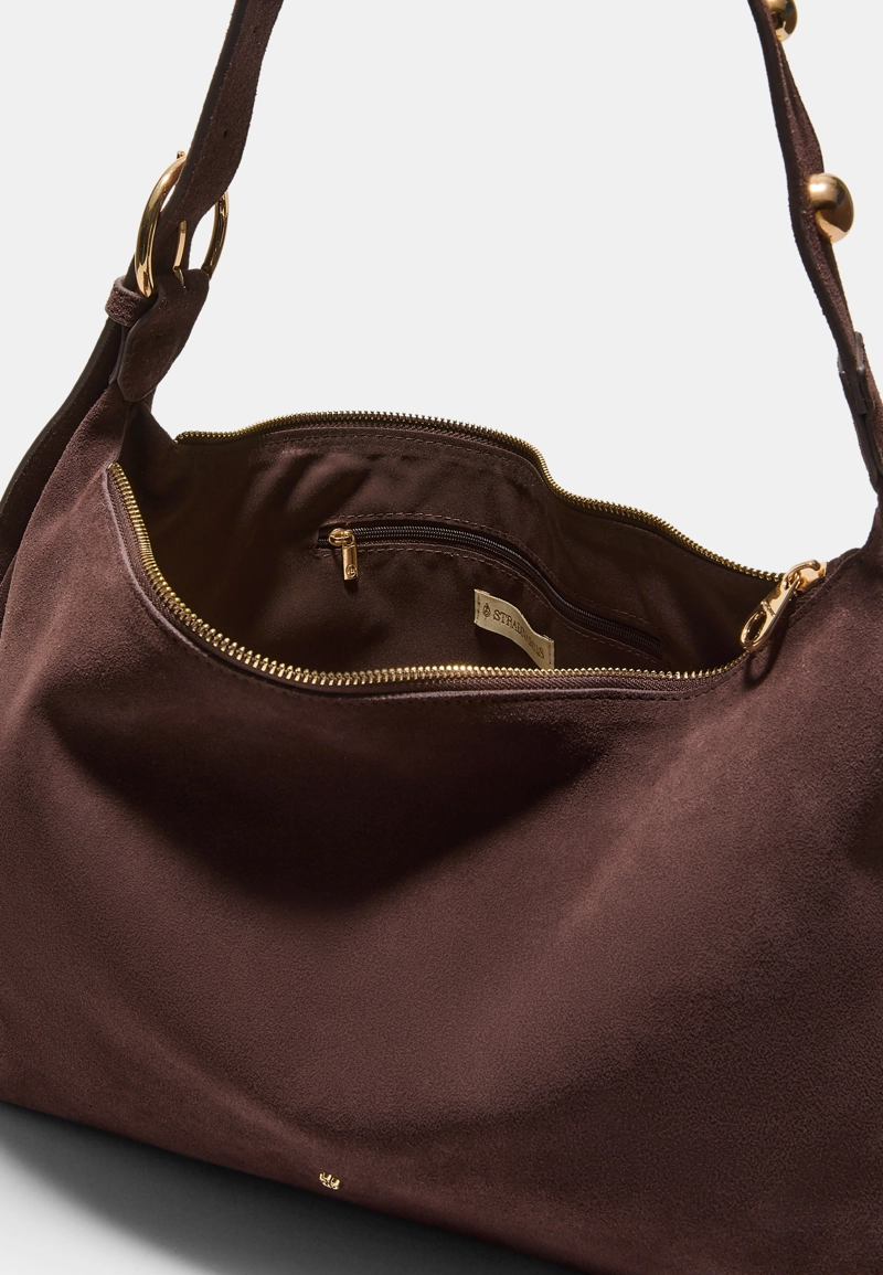 Плоская сумка через плечо со 100% кожаными заклепками