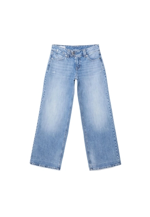 LOWRISE WIDELEG JEANS WITH JEWEL BUTTON- Заказать в России