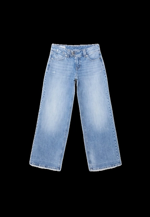 LOWRISE WIDELEG JEANS WITH JEWEL BUTTON- Заказать в России