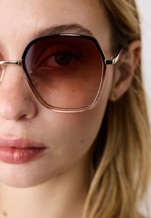 LARGE SQUARE METAL SUNGLASSES- Заказать в России