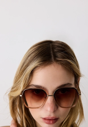 LARGE SQUARE METAL SUNGLASSES- Заказать в России