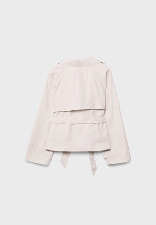 Тренч с высоким воротом и поясом- Заказать в России