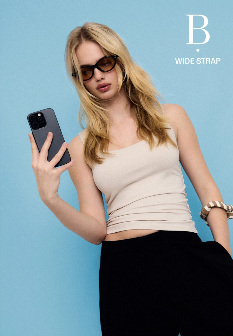 Майка из полиамида с широкими бретелями