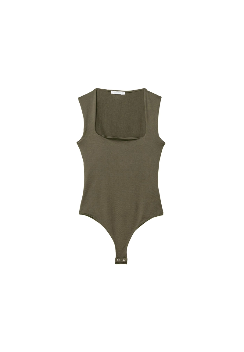 Боди из полиамида с квадратным вырезом