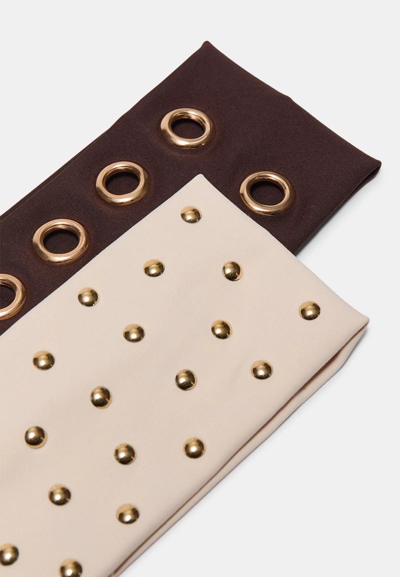 Набор из 2 резинок для волос с заклепками