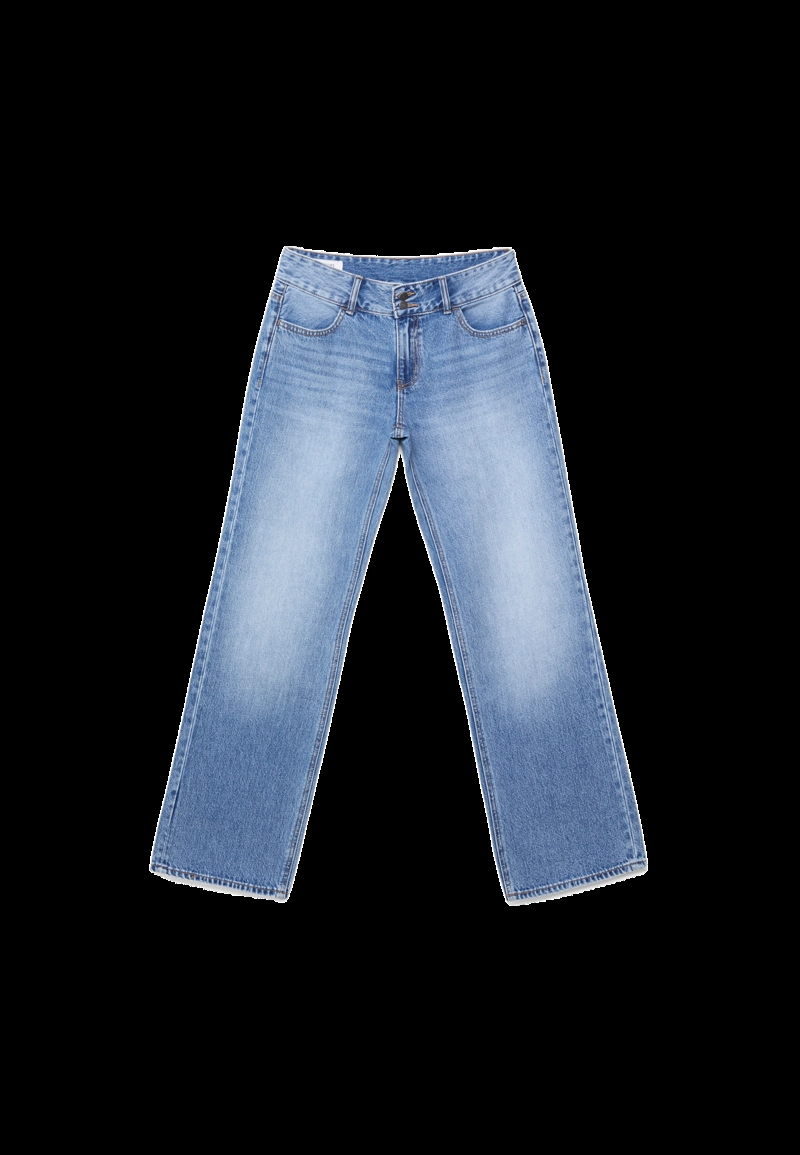 Прямые джинсы с двумя пуговицами