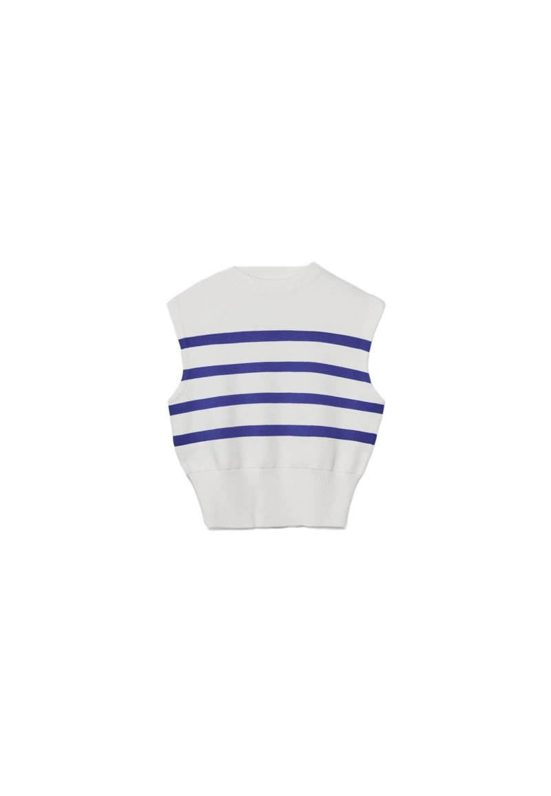 Вязаный топ с круглым вырезом