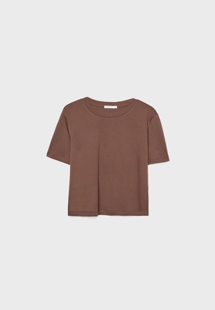 Базовая футболка классического кроя из плотного материала- Заказать в России