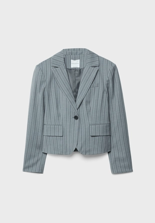Укороченный пиджак в полоску- Заказать в России
