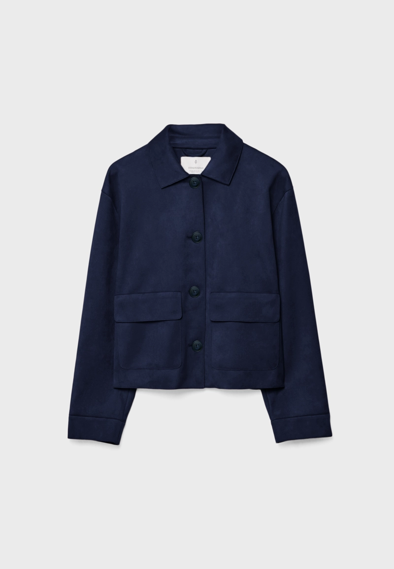 Куртка с карманами из искусственной замши