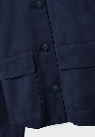 Куртка с карманами из искусственной замши- Заказать в России