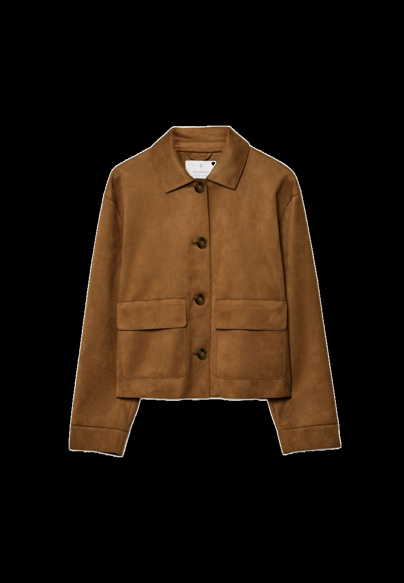 Куртка с карманами из искусственной замши